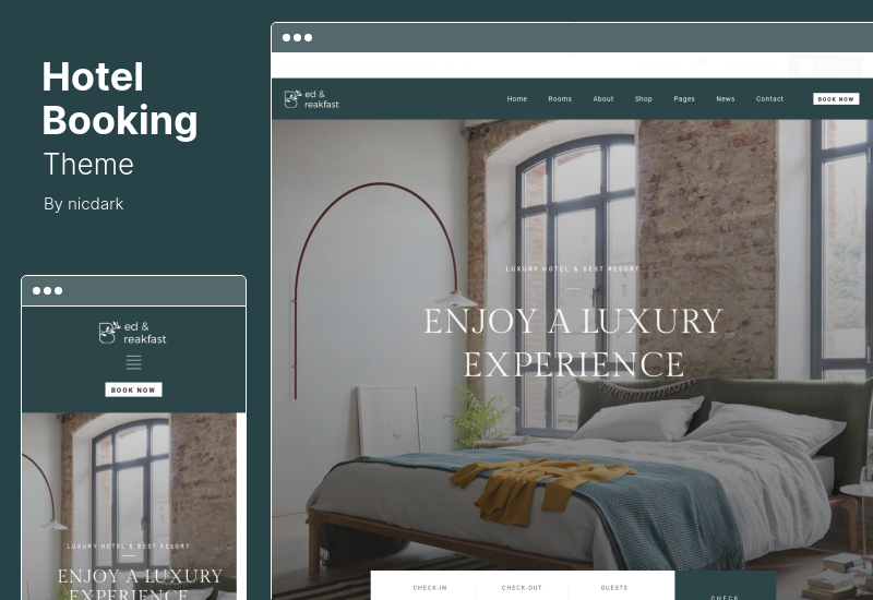 Tema de reserva de hotel - Tema WordPress de hotel