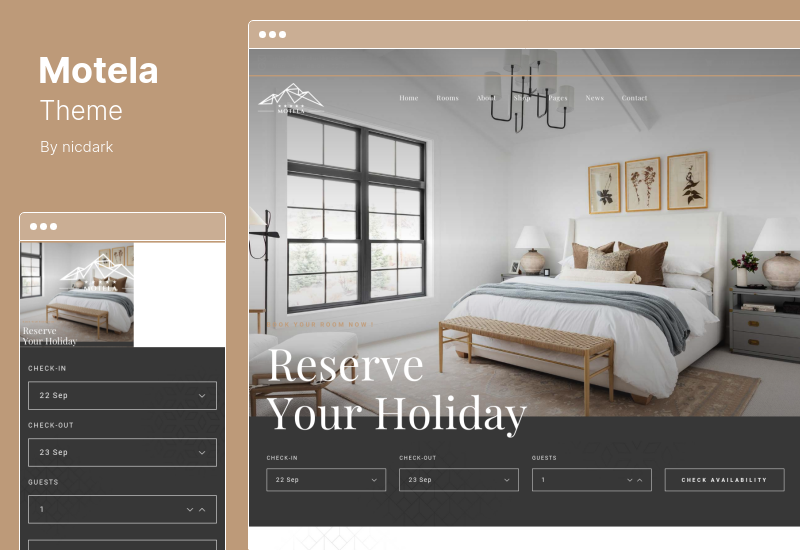 Tema Motela - Tema WordPress para Hotel