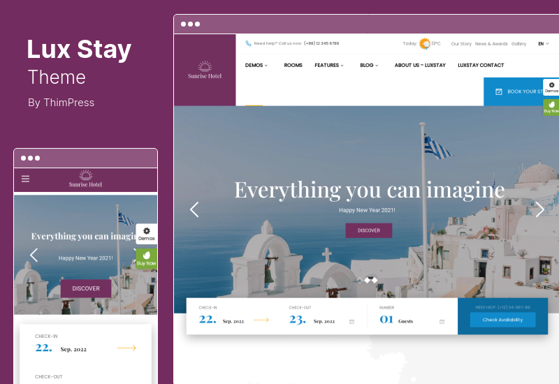 LuxStay Theme - Tema WordPress para Hotel & BnB