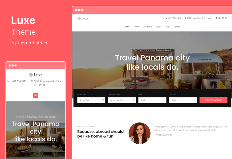 Luxe Theme - Tema WordPress para Hotel