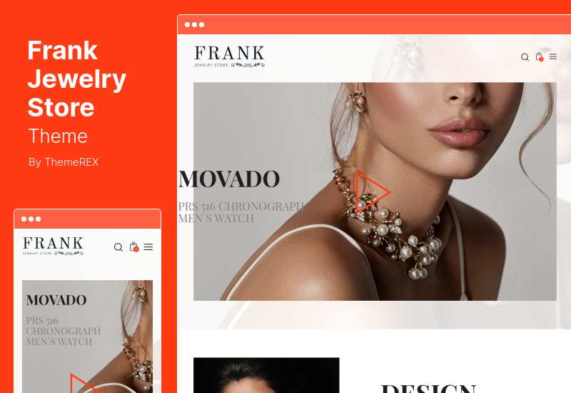 Frank Jewelry Store Theme - 珠寶和手錶在線商店 WordPress 主題