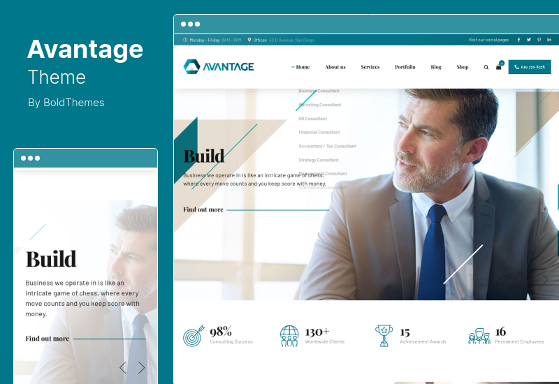 ธีม Avantage - ธีม WordPress ที่ปรึกษาธุรกิจ