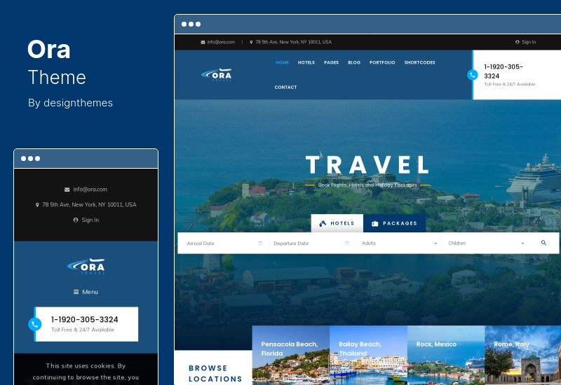Ora Theme - ธีม WordPress การจองการเดินทาง