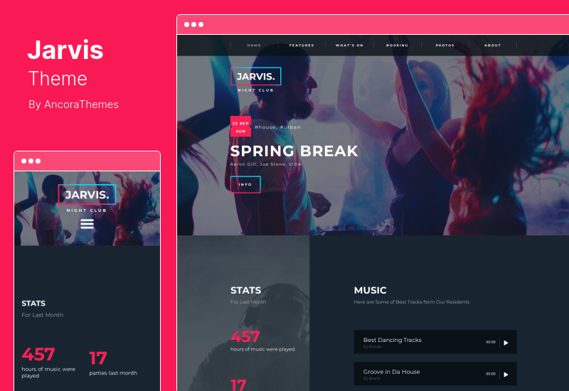 Jarvis Theme - Night Club, Show, Festival Tema WordPress