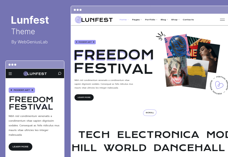 Tema Lunfest - Tema WordPress para festivais e shows