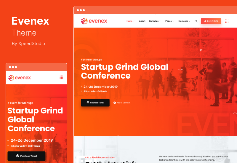 Tema Evenex - Tema WordPress para Conferência de Eventos Evenex