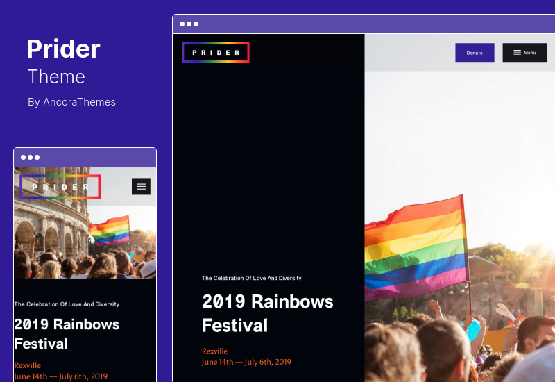 Prider Theme - Tema WordPress do Festival dos Direitos LGBT e Gays