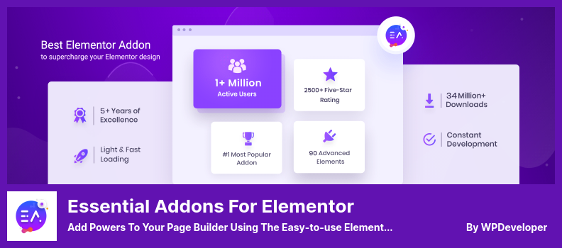 Essential Addons for Elementor Plugin — добавьте возможности в свой конструктор страниц с помощью простых в использовании элементов