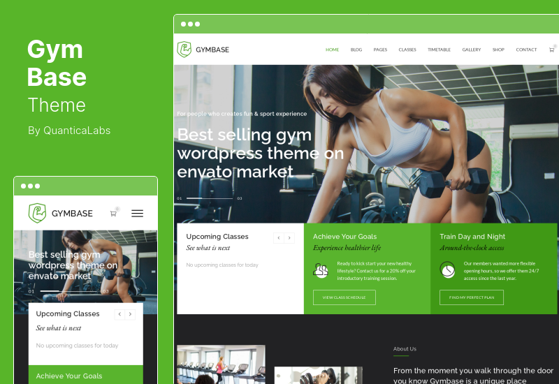 GymBase Theme - Тема WordPress для тренажерного зала и фитнеса