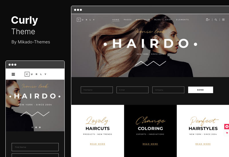 Curly Theme — stylowy motyw WordPress dla salonów fryzjerskich