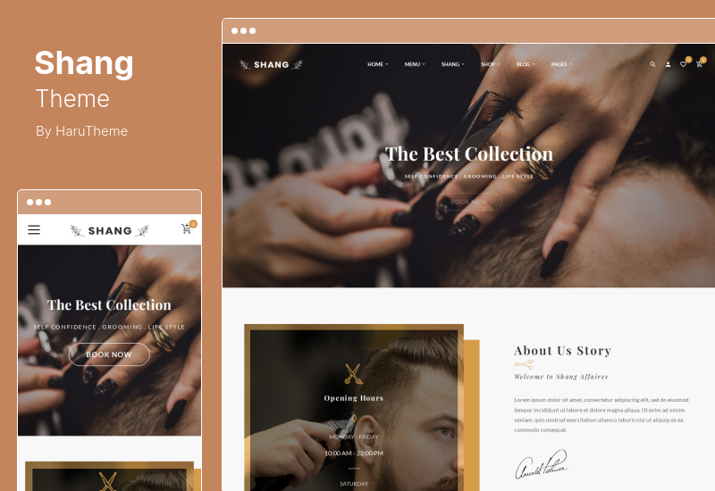 Motyw Shang - Motyw WordPress dla salonu fryzjerskiego dla fryzjera