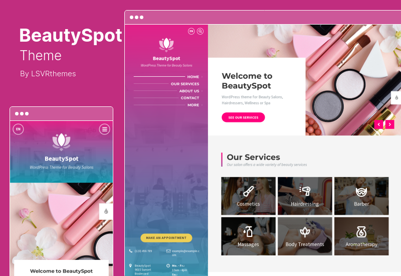 Motyw BeautySpot - Motyw WordPress dla salonu piękności