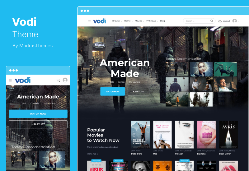 Vodi Theme — тема WordPress для фильмов и сериалов