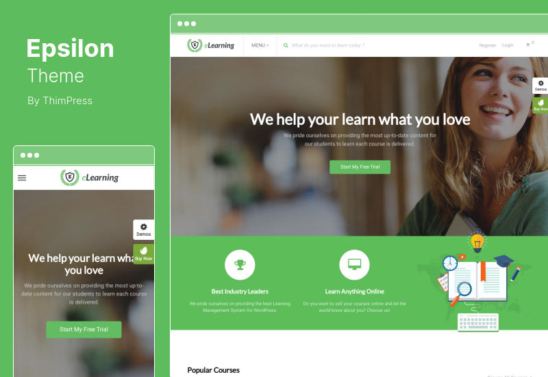 Tema Epsilon - Tema eLearning LMS WordPress