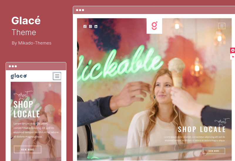 Glace Theme - тема WordPress для магазина мороженого и сладостей
