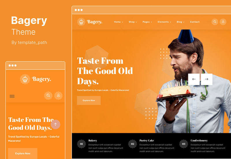 Bagery Theme - WordPress тема для магазина мороженого