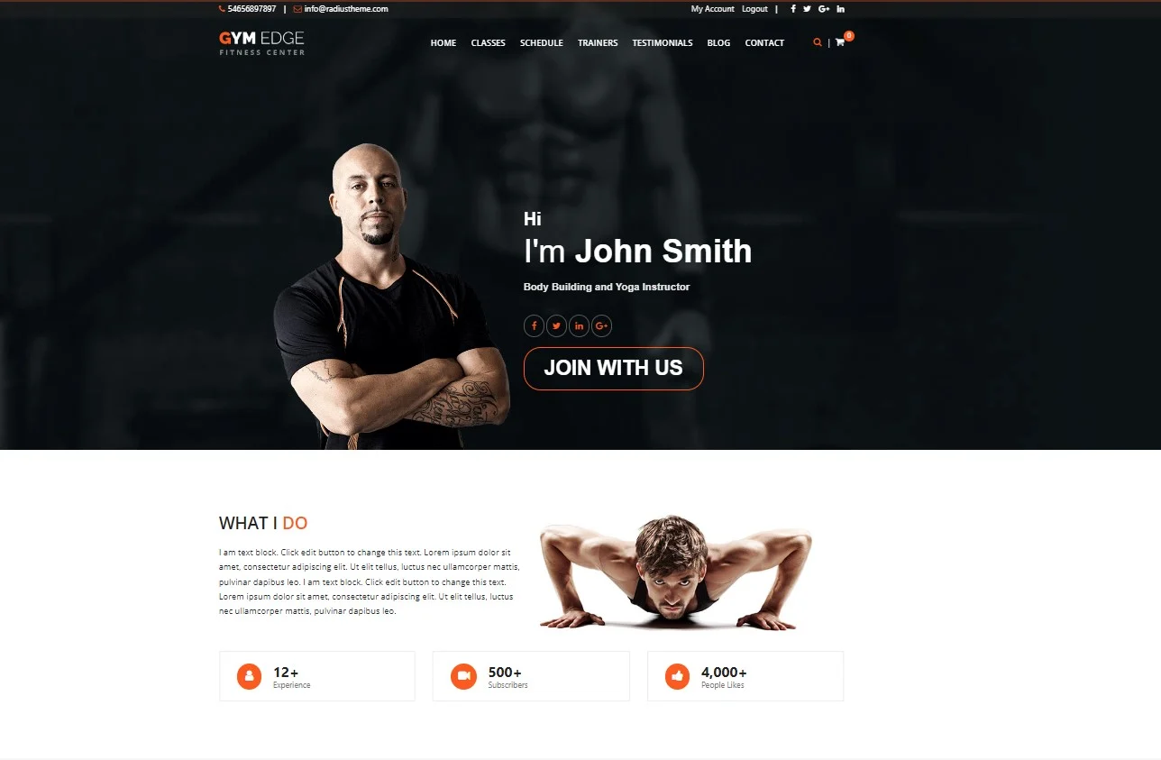 gym edge the specialist theme for personal trainers 