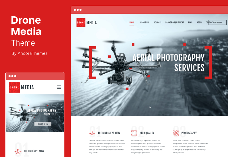 Drone Media Theme – WordPress-Theme für Luftaufnahmen und Videografie