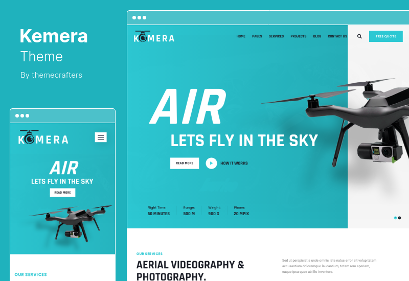 Kemera Theme – Luftbildfotografie Videografie WordPress Theme