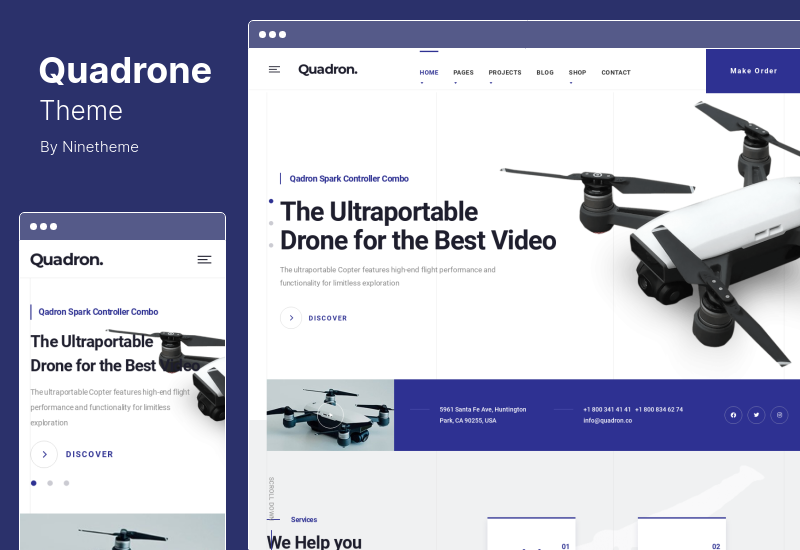 Quadrone-Theme – Drohnen-, UAV-, Videopilot-WordPress-Theme