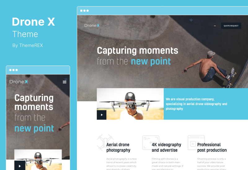 DroneX Theme – WordPress-Theme für Luftbildfotografie und Videografie