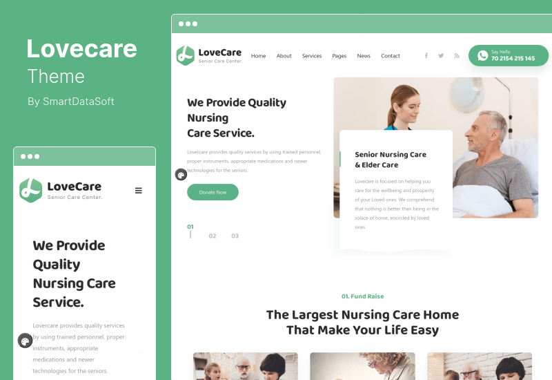 Lovecare 主题 - 高级护理 WordPress 主题