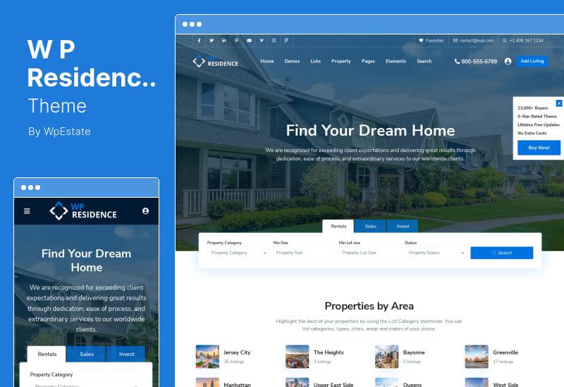 WP Residence Theme - Тема WordPress о недвижимости в резиденции