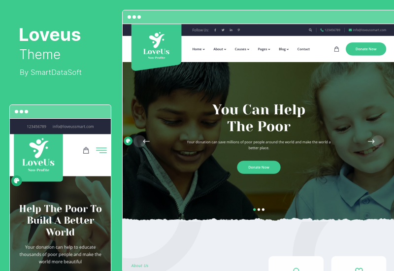 Loveus Theme - некоммерческая благотворительная тема WordPress