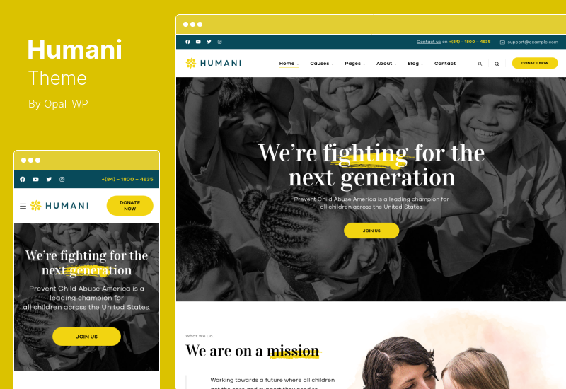 Humani Theme — Тема WordPress для некоммерческих и благотворительных организаций