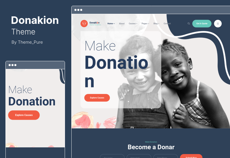 Donakion Theme - Тема WordPress для сбора средств и благотворительного фонда