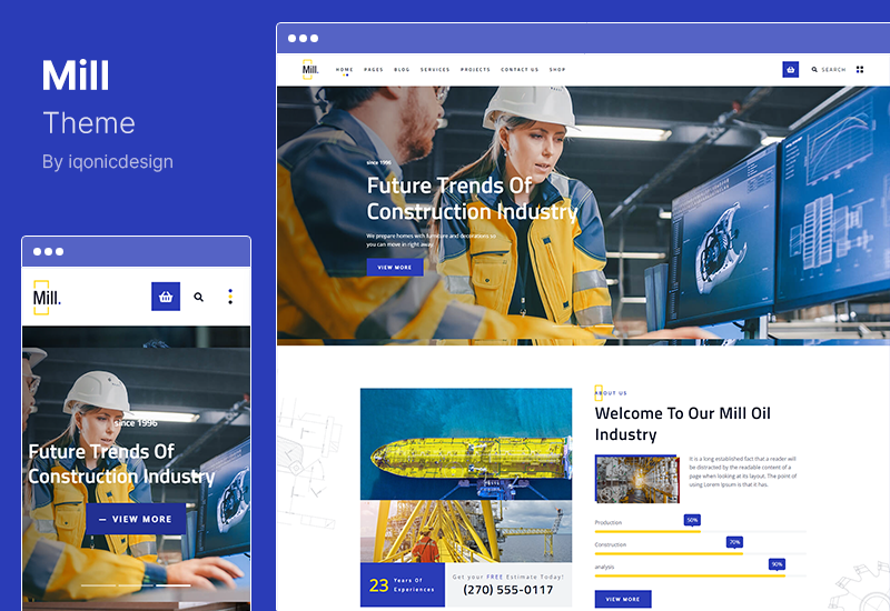 Mill Theme - Тема WordPress для промышленного машиностроения