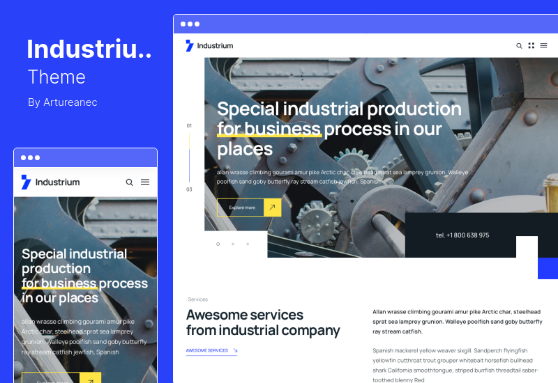 Industrium Theme — тема WordPress для промышленности и фабрики