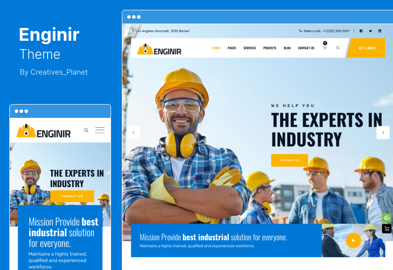 Enginir Theme — промышленная и инженерная многоцелевая тема WordPress