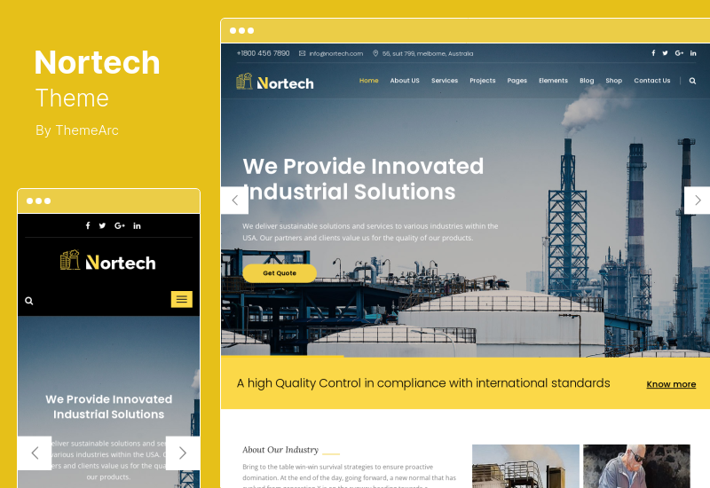 Nortech Theme — тема WordPress для промышленности и инженерии