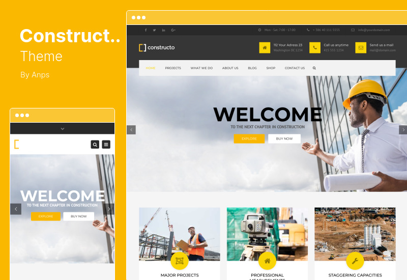 Constructo Theme - Тема WordPress для строительства