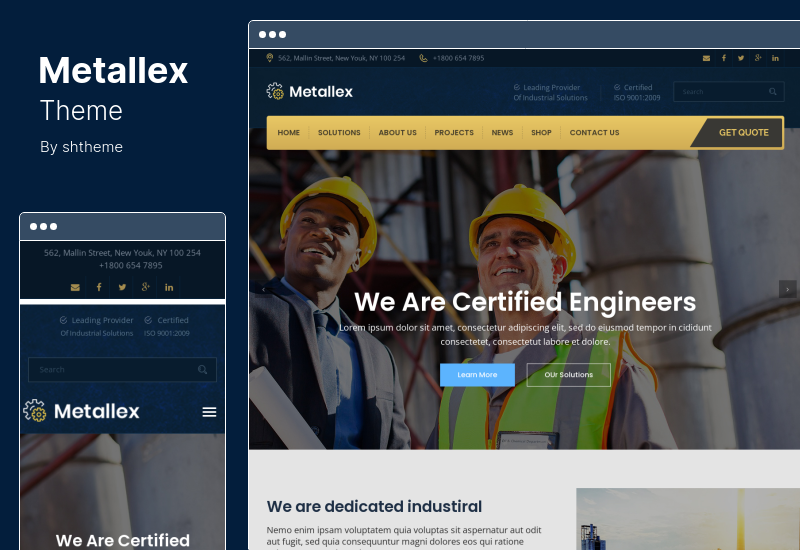 Metallex Theme — промышленная и инженерная WordPress тема