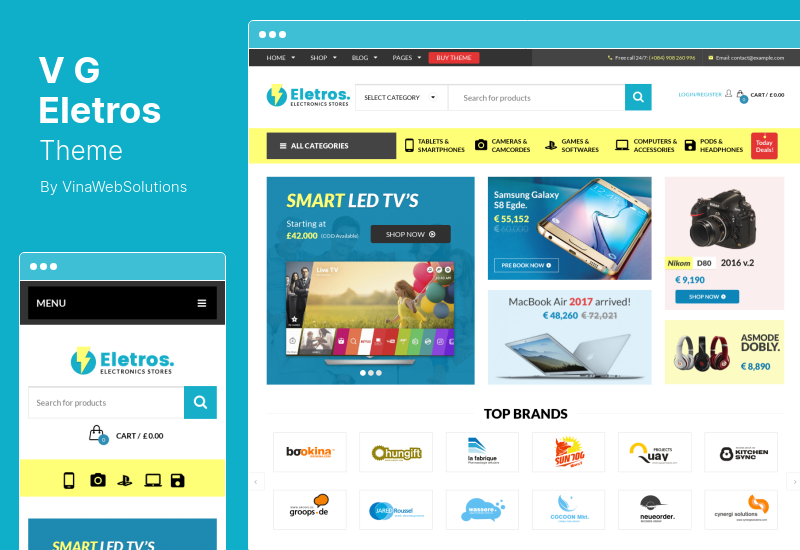 VG Eletros Theme - магазин электроники WooCommerce Theme