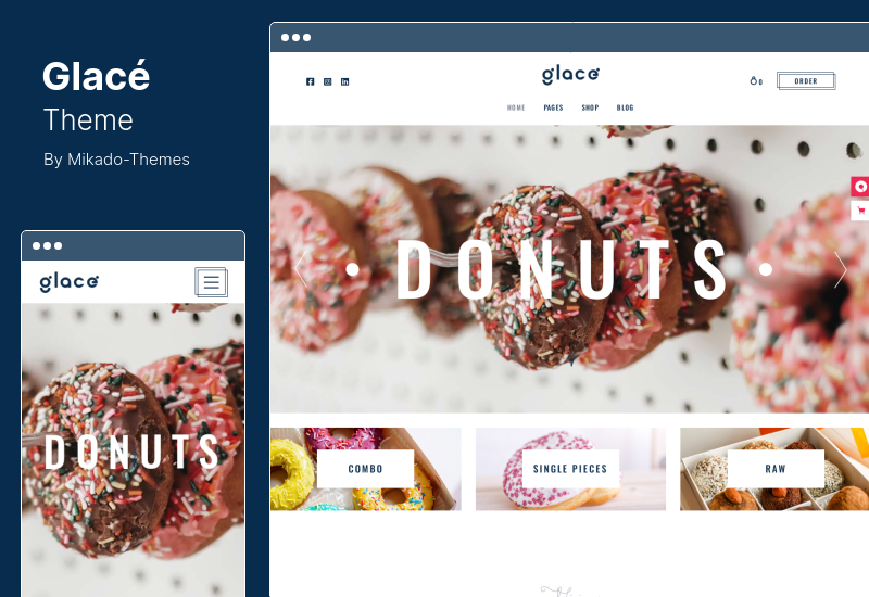 Glace Theme - тема WordPress для магазина мороженого и сладостей
