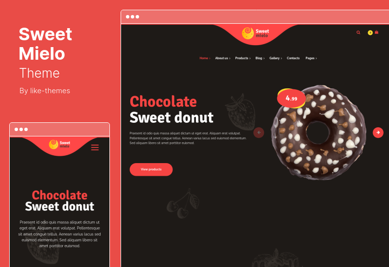 SweetMielo Theme - Тема WordPress для производства меда и вкусных сладостей