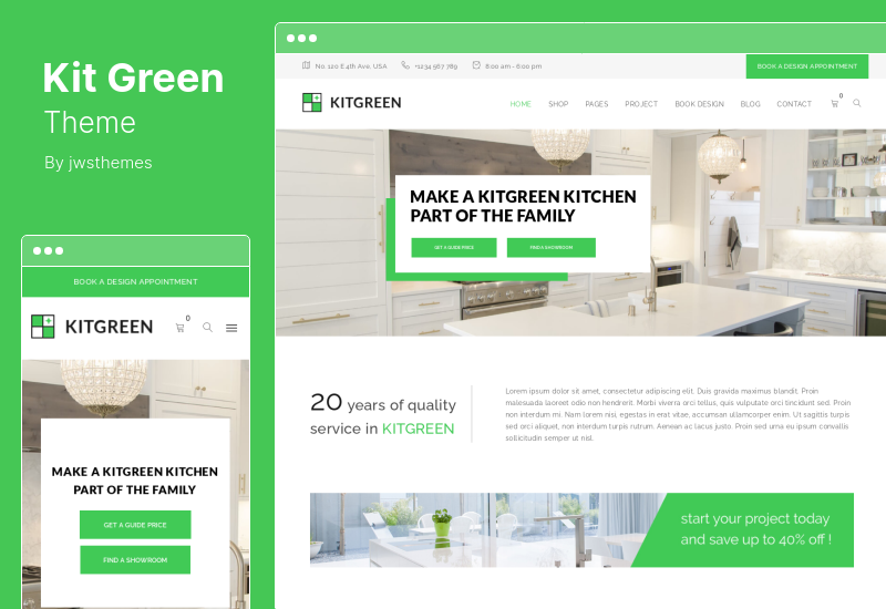 KitGreen Theme - тема WordPress для дизайна интерьера и кухни