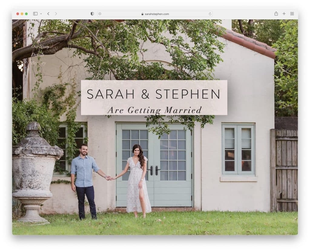 site de mariage sarah et stephen