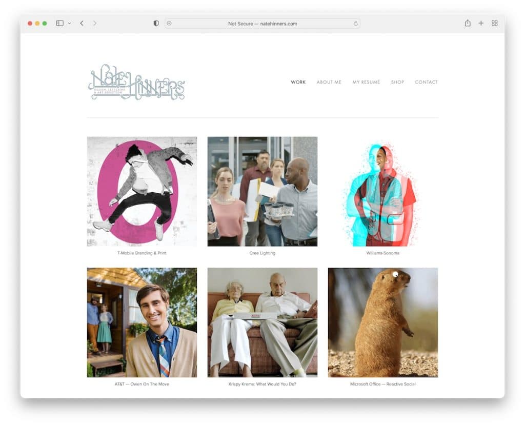 site de CV de nate hinners