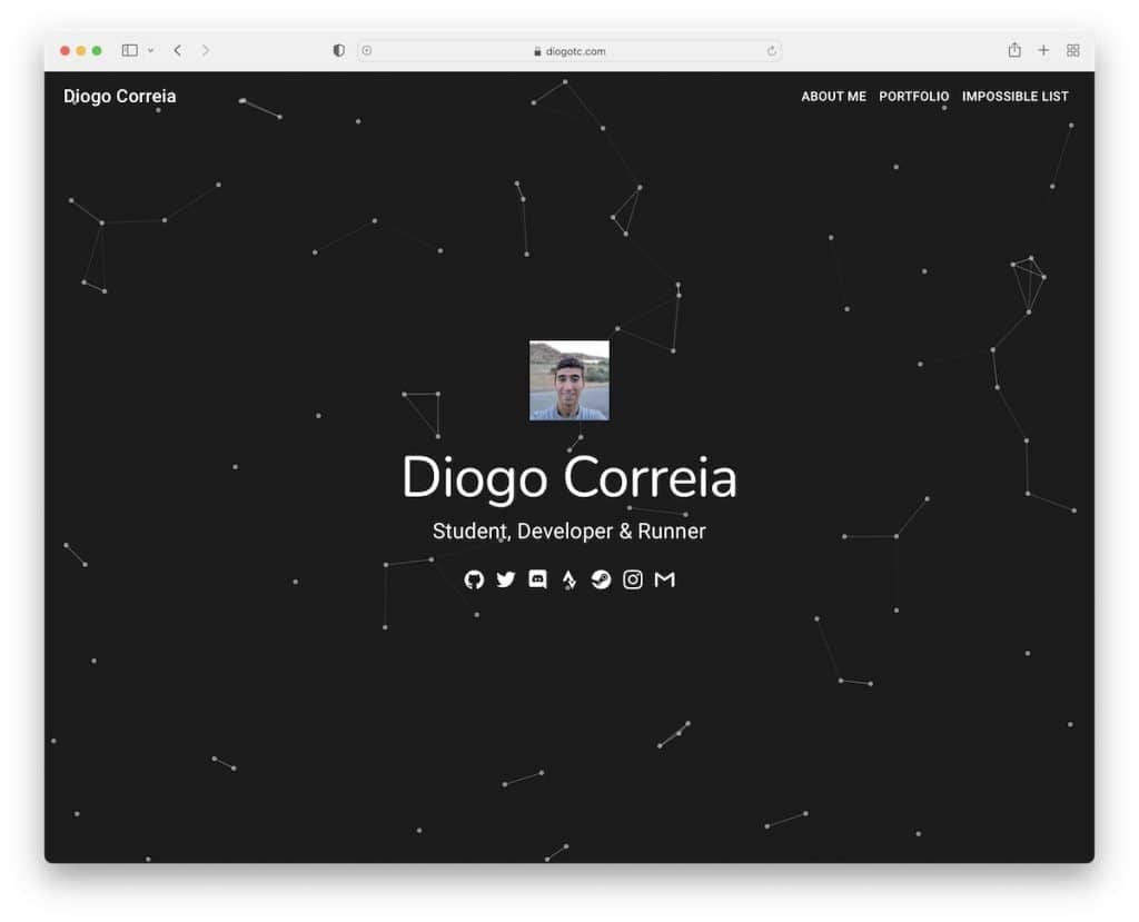 Site de CV de Diogo Correia