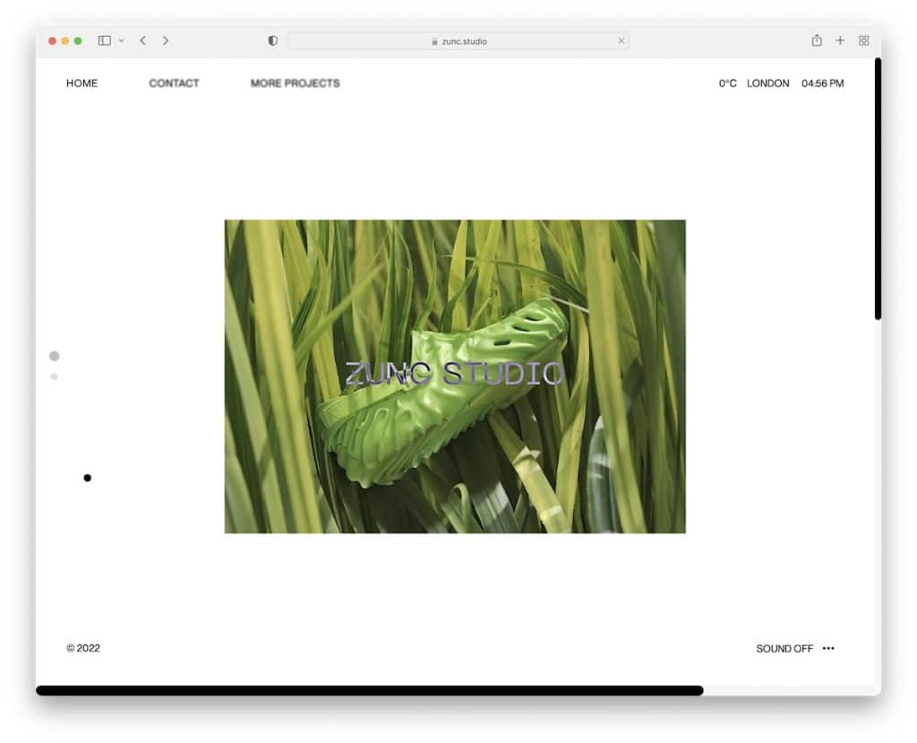 exemple de site Web propre de zunc studio