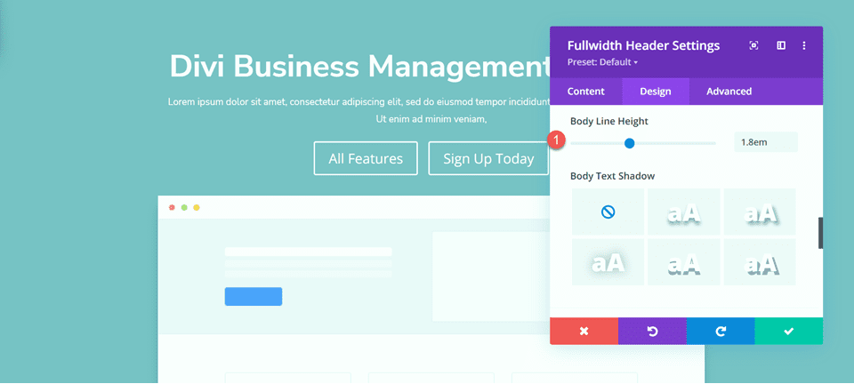 Divi Fullwidth Header Layout di sfondo sfumato 3 Line Height