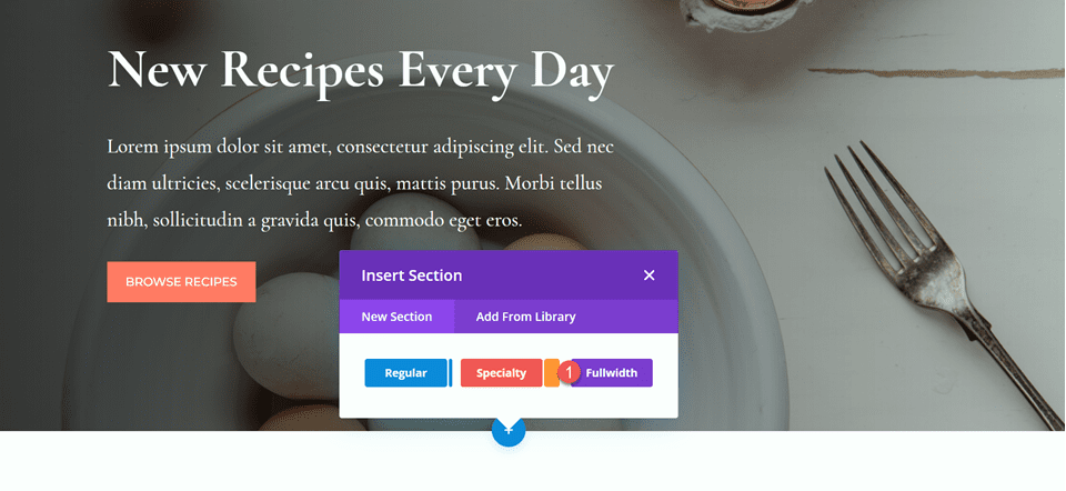 Divi Fullwidth Header Layout sfondo sfumato 1 Aggiungi sezione fullwidth