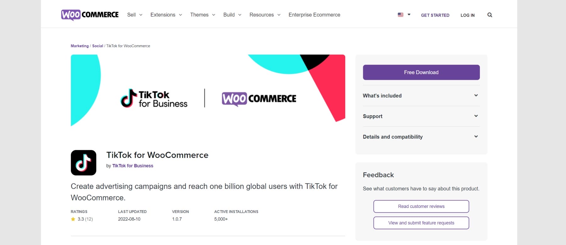 Extension marketing WooCommerce TikTok