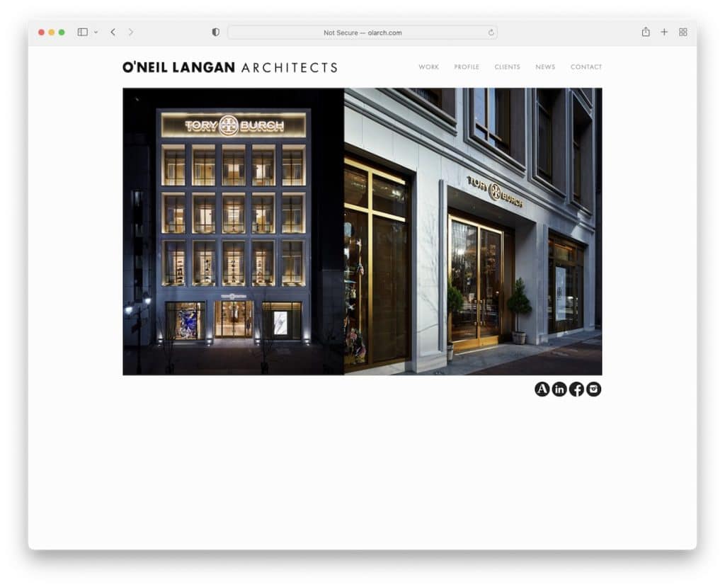 exemple de site Web simple oneil langan