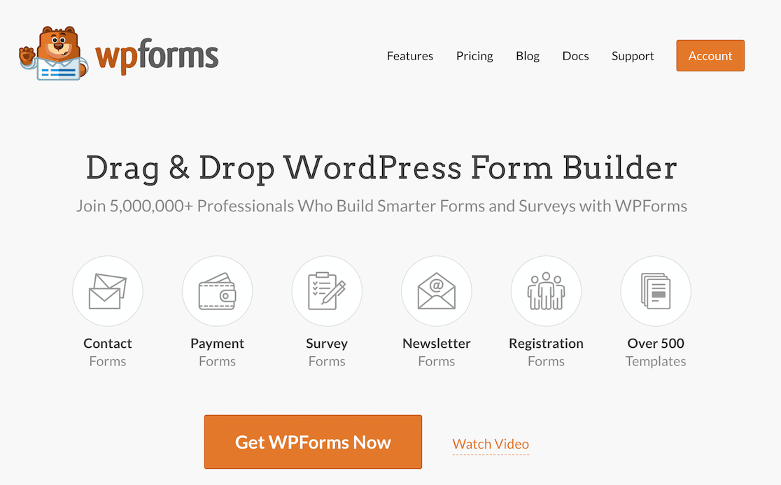 The WPForms home page