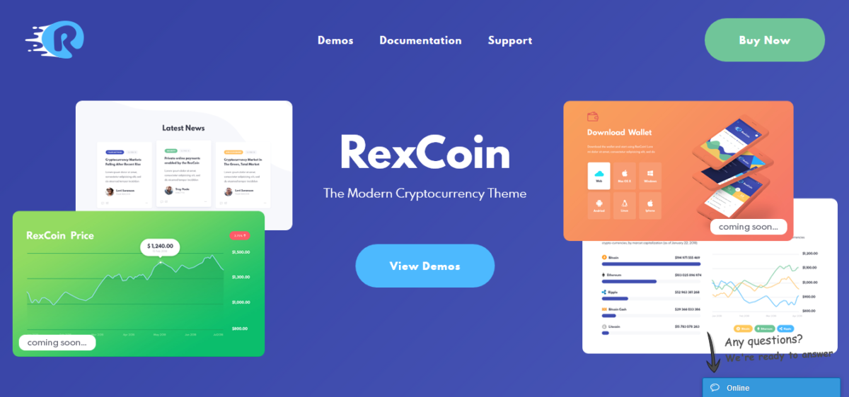 RexCoin | A Multi-Purpose Cryptocurrency & Coin ICO WordPress Theme